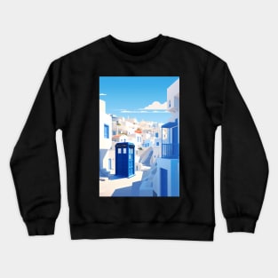 Dr Who Travel Poster Santorini Crewneck Sweatshirt